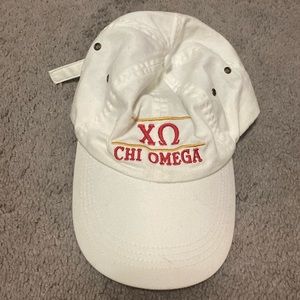 Chi omega stitched hat